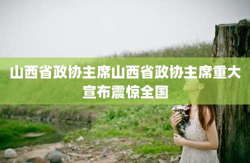 山西省政协主席山西省政协主席重大宣布震惊全国