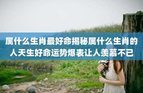 属什么生肖最好命揭秘属什么生肖的人天生好命运势爆表让人羡慕不已