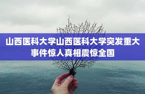 山西医科大学山西医科大学突发重大事件惊人真相震惊全国