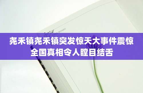 尧禾镇尧禾镇突发惊天大事件震惊全国真相令人瞠目结舌