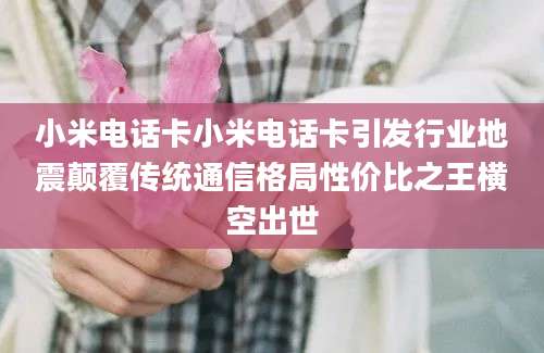 小米电话卡小米电话卡引发行业地震颠覆传统通信格局性价比之王横空出世