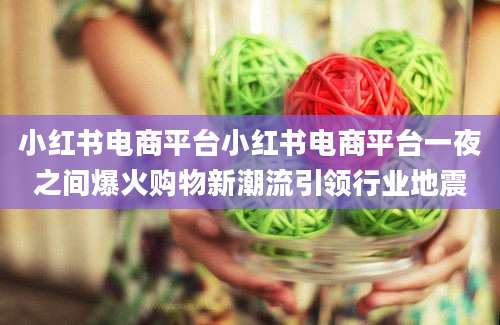 小红书电商平台小红书电商平台一夜之间爆火购物新潮流引领行业地震