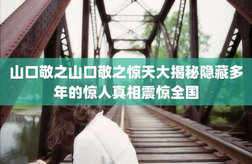 山口敬之山口敬之惊天大揭秘隐藏多年的惊人真相震惊全国