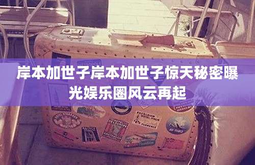 岸本加世子岸本加世子惊天秘密曝光娱乐圈风云再起