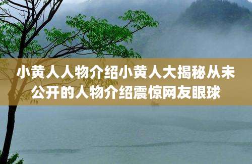 小黄人人物介绍小黄人大揭秘从未公开的人物介绍震惊网友眼球