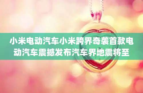 小米电动汽车小米跨界奇袭首款电动汽车震撼发布汽车界地震将至