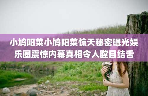 小鸠阳菜小鸠阳菜惊天秘密曝光娱乐圈震惊内幕真相令人瞠目结舌