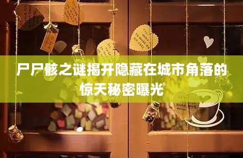 尸尸骸之谜揭开隐藏在城市角落的惊天秘密曝光