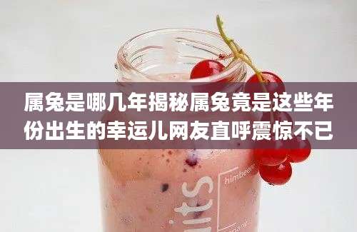 属兔是哪几年揭秘属兔竟是这些年份出生的幸运儿网友直呼震惊不已