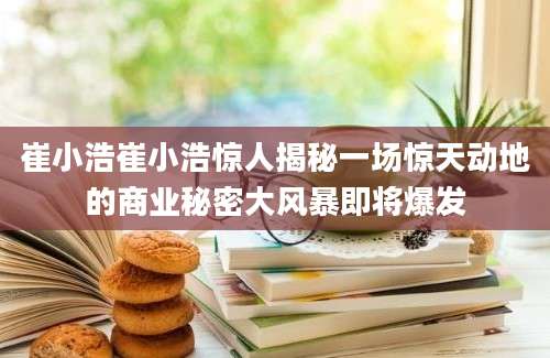 崔小浩崔小浩惊人揭秘一场惊天动地的商业秘密大风暴即将爆发