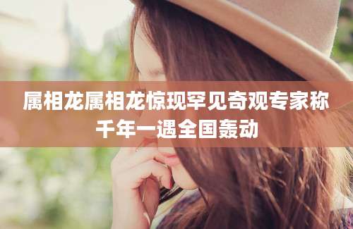 属相龙属相龙惊现罕见奇观专家称千年一遇全国轰动