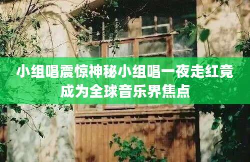 小组唱震惊神秘小组唱一夜走红竟成为全球音乐界焦点