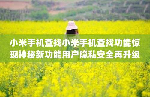 小米手机查找小米手机查找功能惊现神秘新功能用户隐私安全再升级