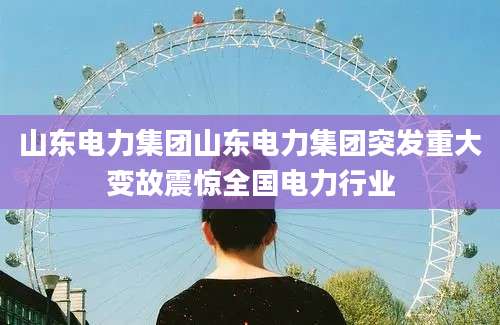 山东电力集团山东电力集团突发重大变故震惊全国电力行业