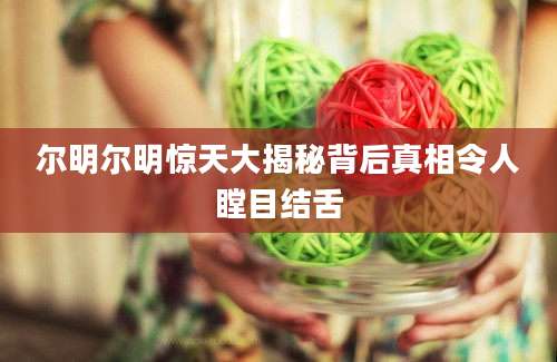 尔明尔明惊天大揭秘背后真相令人瞠目结舌