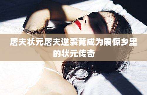 屠夫状元屠夫逆袭竟成为震惊乡里的状元传奇