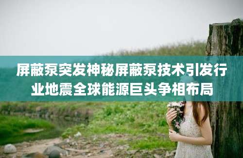 屏蔽泵突发神秘屏蔽泵技术引发行业地震全球能源巨头争相布局