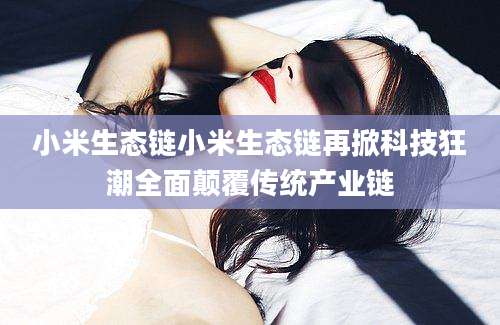 小米生态链小米生态链再掀科技狂潮全面颠覆传统产业链