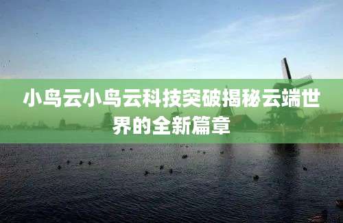 小鸟云小鸟云科技突破揭秘云端世界的全新篇章
