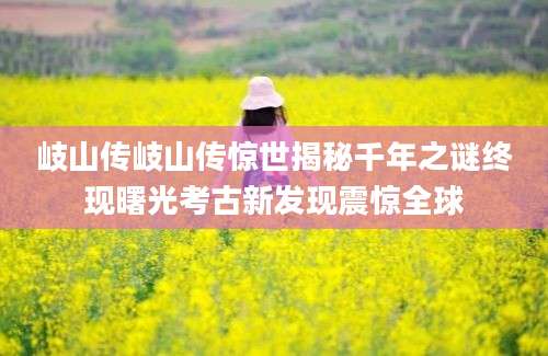 岐山传岐山传惊世揭秘千年之谜终现曙光考古新发现震惊全球