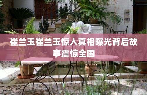 崔兰玉崔兰玉惊人真相曝光背后故事震惊全国