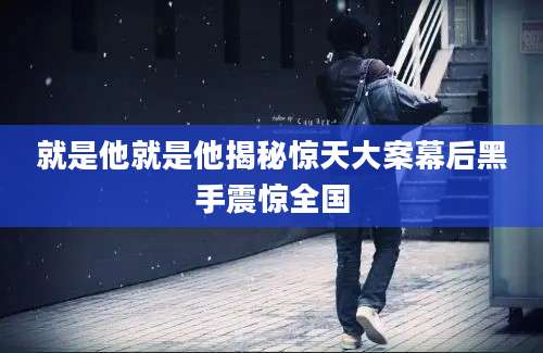 就是他就是他揭秘惊天大案幕后黑手震惊全国