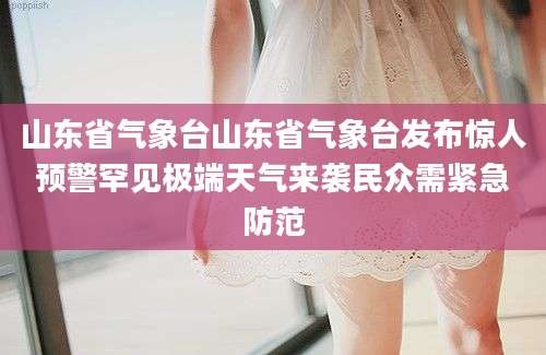 山东省气象台山东省气象台发布惊人预警罕见极端天气来袭民众需紧急防范
