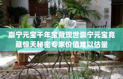 崇宁元宝千年宝藏现世崇宁元宝竟藏惊天秘密专家价值难以估量