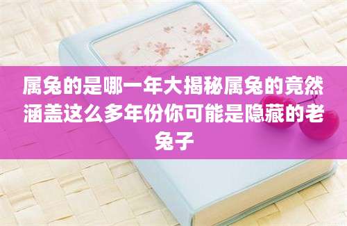属兔的是哪一年大揭秘属兔的竟然涵盖这么多年份你可能是隐藏的老兔子