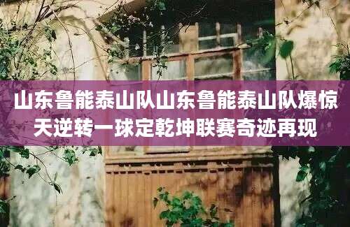 山东鲁能泰山队山东鲁能泰山队爆惊天逆转一球定乾坤联赛奇迹再现