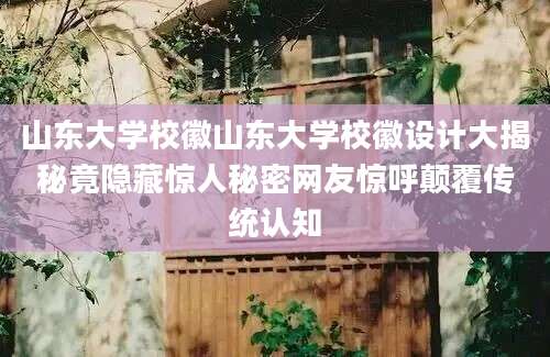 山东大学校徽山东大学校徽设计大揭秘竟隐藏惊人秘密网友惊呼颠覆传统认知