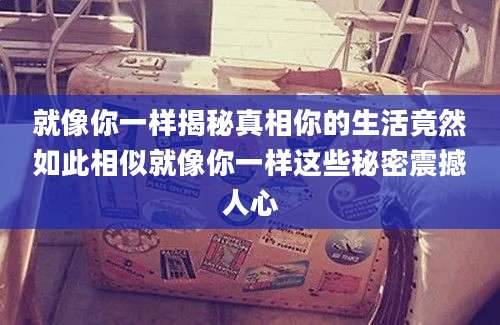 就像你一样揭秘真相你的生活竟然如此相似就像你一样这些秘密震撼人心