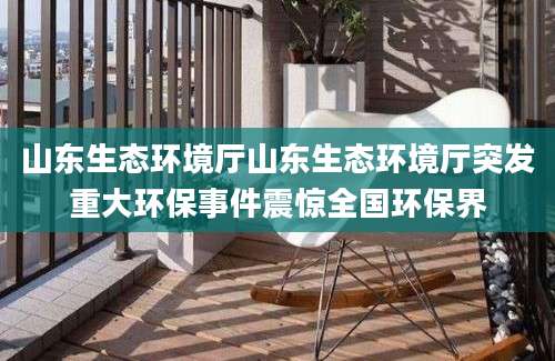 山东生态环境厅山东生态环境厅突发重大环保事件震惊全国环保界