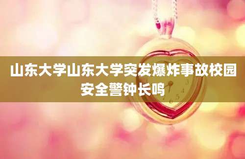 山东大学山东大学突发爆炸事故校园安全警钟长鸣