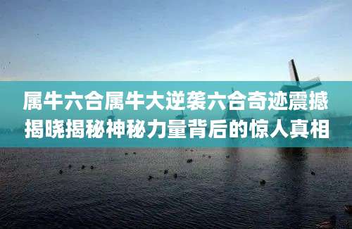 属牛六合属牛大逆袭六合奇迹震撼揭晓揭秘神秘力量背后的惊人真相