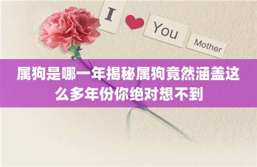 属狗是哪一年揭秘属狗竟然涵盖这么多年份你绝对想不到