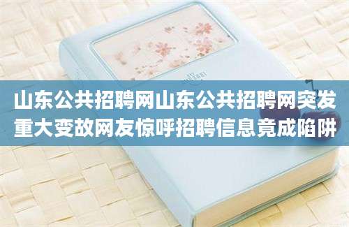 山东公共招聘网山东公共招聘网突发重大变故网友惊呼招聘信息竟成陷阱